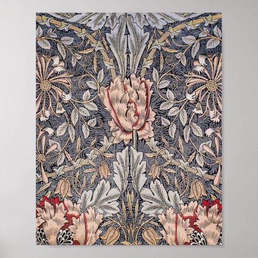 William Morris's Gedrukte Linen Honeysuckle beroem Poster (Voorkant)