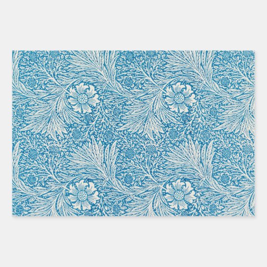 William Morris's Marigold Blue White Pattern Inpakpapier Vel (Voorkant 2)