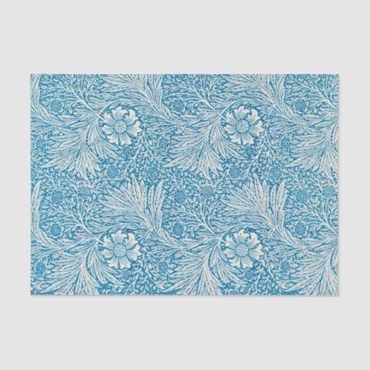 William Morris's Marigold Blue White Pattern Tissuepapier (Voorkant)