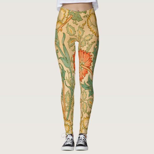 William Morris's roze en Roos beroemde patroon Leggings (Voorkant)