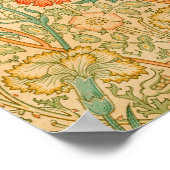 William Morris's roze en Roos beroemde patroon Poster (Hoek)
