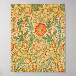 William Morris's roze en Roos beroemde patroon Poster
