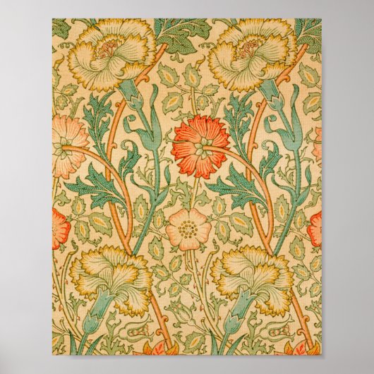 William Morris's roze en Roos beroemde patroon Poster (Voorkant)