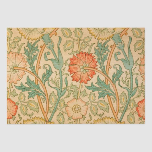 William Morris's roze en Roos beroemde patroon Tissuepapier (Voorkant)