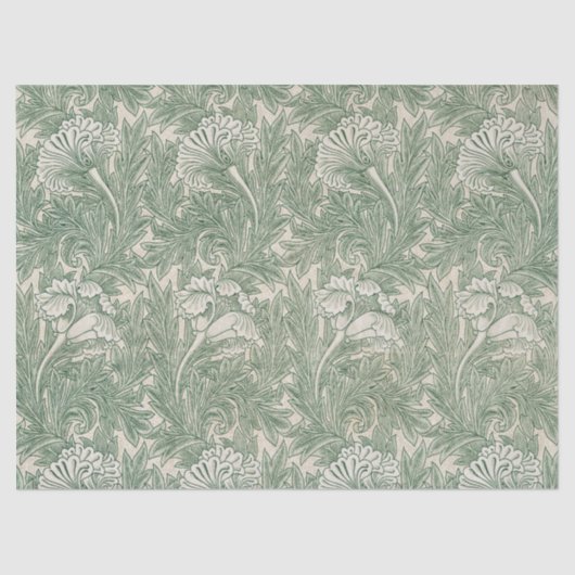 William Morris's Tulip Pattern Green Art Tissuepapier (Voorkant)