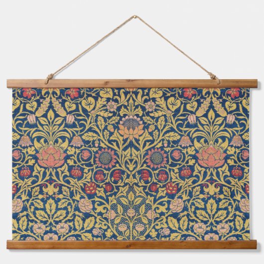 William Morris's Violet and Columbine beroemd Hangend Wandkleed (Voorkant)