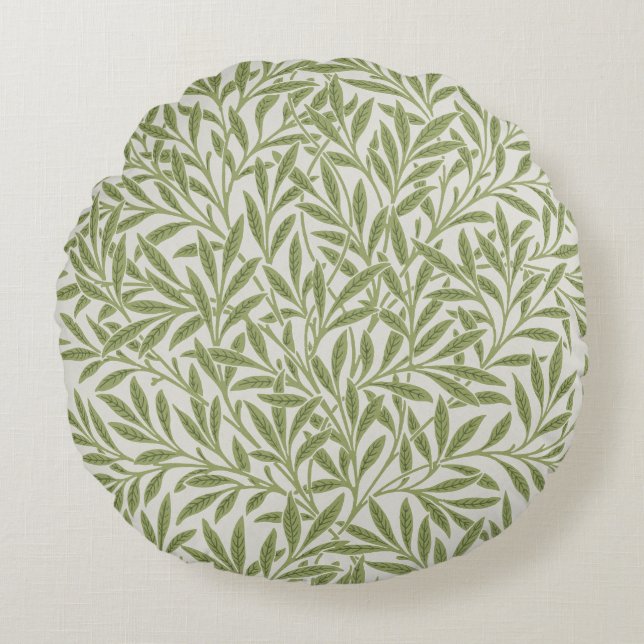 William Morris's Willow patroon (1874). Rond Kussen (Voorkant)