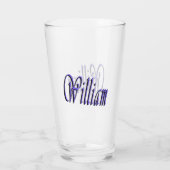 William Naam In Blauwe Glans, Glas (Achterkant)