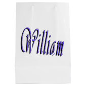 William Naam In Blauwe Glitter, Medium Cadeauzakje (Achterkant)