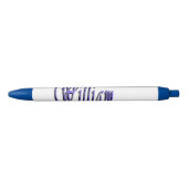 William naam in Blue Sparkle, Blauwe Inkt Pen (Voorkant)