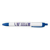 William naam in Blue Sparkle, Blauwe Inkt Pen (Bodem)