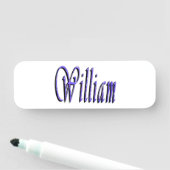 William naam in Blue Sparkle, Naamplaatje (In situ)
