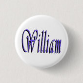 William naam in Blue Sparkle, Ronde Button 3,2 Cm (Voorkant)