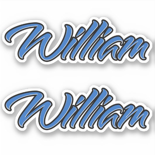 William Name blue Aufkleber Sticker Stickerset (Voorkant)