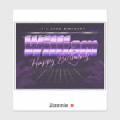William Name Vorname lila retro Sticker Geburtstag (Vel)
