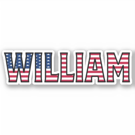 William Name Vorname USA Sticker Stickerset (Voorkant)