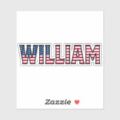 William Name Vorname USA Sticker Stickerset (Vel)