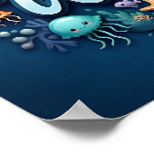 William Ocean Nursery Onderwater Zee Dieren Poster (Hoek)