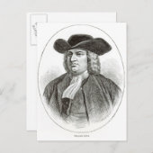 William Penn gegraveerd door Josiah Wood Whymper Briefkaart (Voorkant / Achterkant)