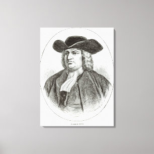 William Penn gegraveerd door Josiah Wood Whymper Canvas Afdruk