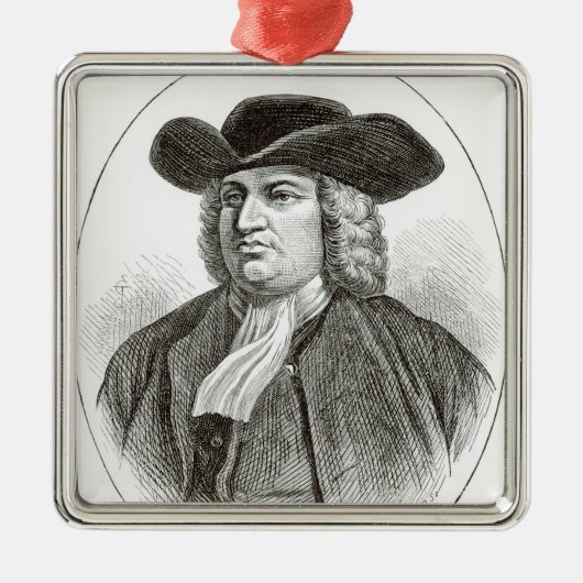 William Penn gegraveerd door Josiah Wood Whymper Metalen Ornament (Voorkant)