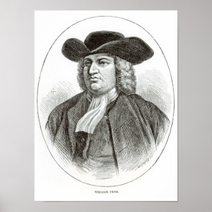 William Penn gegraveerd door Josiah Wood Whymper Poster