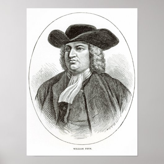 William Penn gegraveerd door Josiah Wood Whymper Poster (Voorkant)