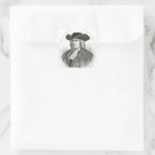 William Penn gegraveerd door Josiah Wood Whymper Vierkante Sticker (Tas)
