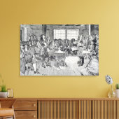 William Penn in Conferentie met de kolonisten Canvas Afdruk (Insitu (Woonkamer))