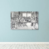 William Penn in Conferentie met de kolonisten Canvas Afdruk (Insitu (Houten vloer))