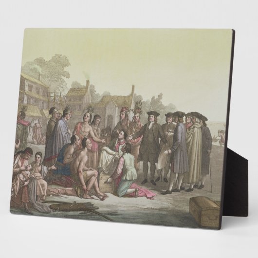 William Penn onderhandelt over het verdrag dat lei Fotoplaat (Zijkant)