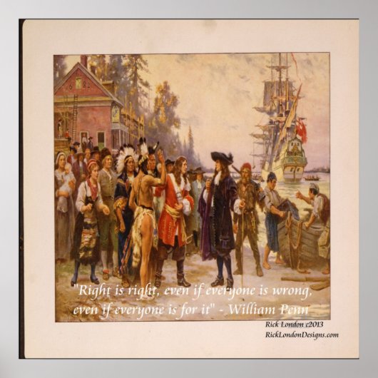 William Penn "Recht is Recht" Quote Poster (Voorkant)