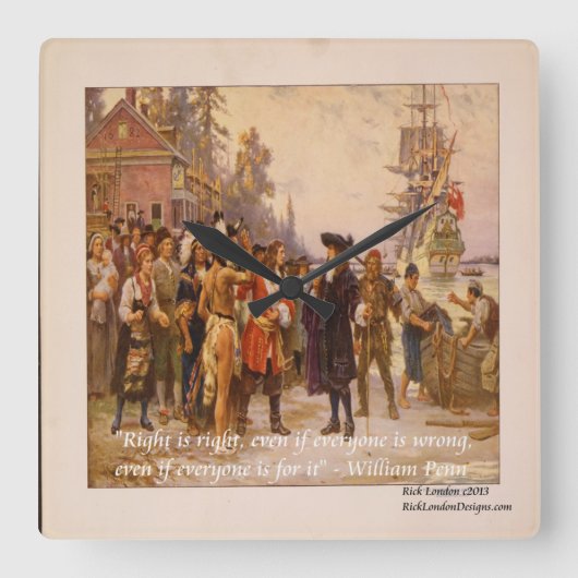 William Penn "Recht is Recht" Wandklok (Voorkant)