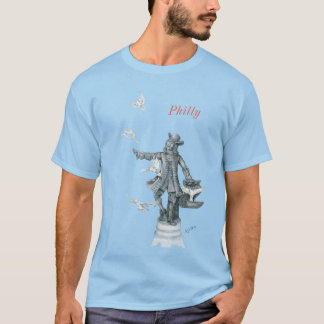 William Penn standbeeld van Philly laat duiven los T-shirt