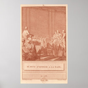 William Pitt de Elder die zich verzet tegen de vre Poster