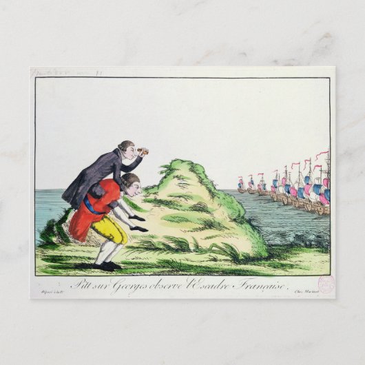 William Pitt Observing the French Squadron Briefkaart (Voorkant)