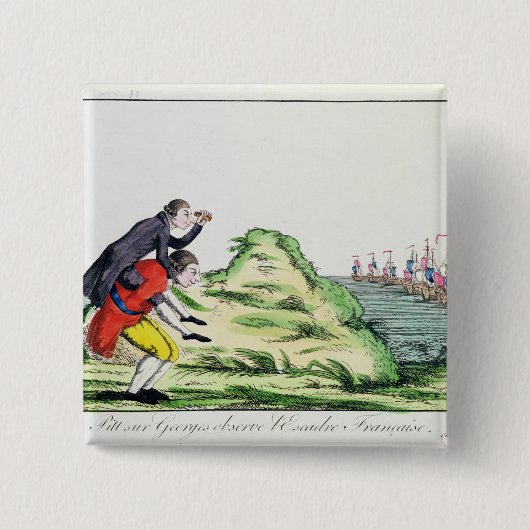 William Pitt Observing the French Squadron Vierkante Button 5,1 Cm (Voorkant)