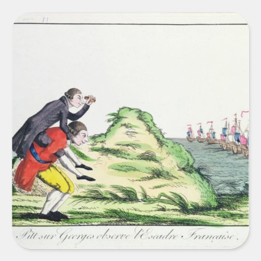 William Pitt Observing the French Squadron Vierkante Sticker (Voorkant)
