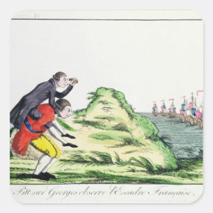 William Pitt Observing the French Squadron Vierkante Sticker