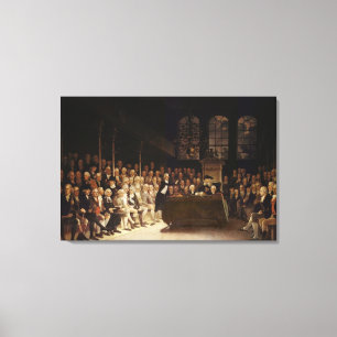 William Pitt spreekt het Parlement toe Canvas Afdruk