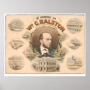 William Ralston, President van de Bank of CA. (138 Poster