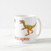William raptor Funny Velociraptor Dinosaur Art Koffiemok (Voorkant rechts)