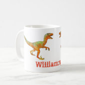 William raptor Funny Velociraptor Dinosaur Art Koffiemok (Voorkant links)
