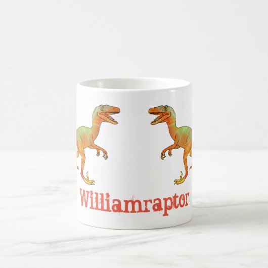 William raptor Grappige Velociraptor Dinosaur Kuns Koffiemok (Center)