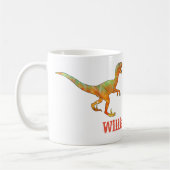 William raptor Grappige Velociraptor Dinosaur Kuns Koffiemok (Links)