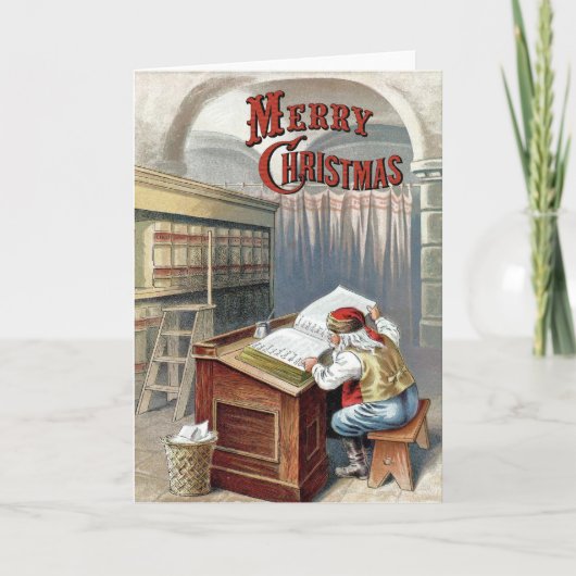 William Roger Snow - de Kerstman controleert Zijn Feestdagen Kaart (Voorkant)