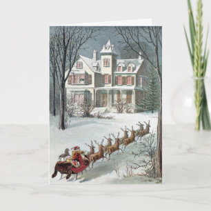 William Roger Snow - Vintage Kerstman en Ar Feestdagen Kaart