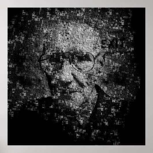 William S. Burroughs Typografische Portret Poster (Voorkant)