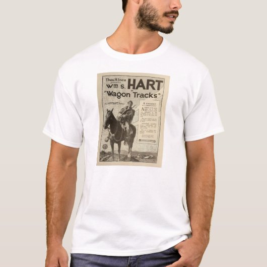 William S. Hart 1919 stomme filmexposante adverten T-shirt (Voorkant)