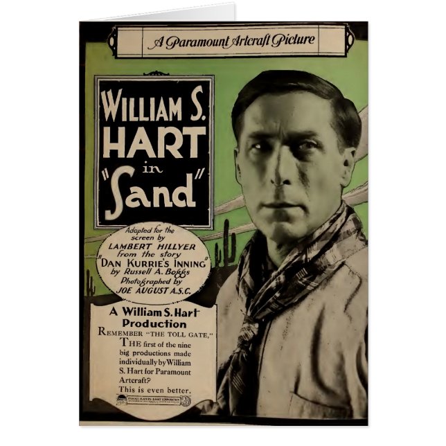 William S. Hart 1920 stomme filmexposante adverten (Voorkant)
